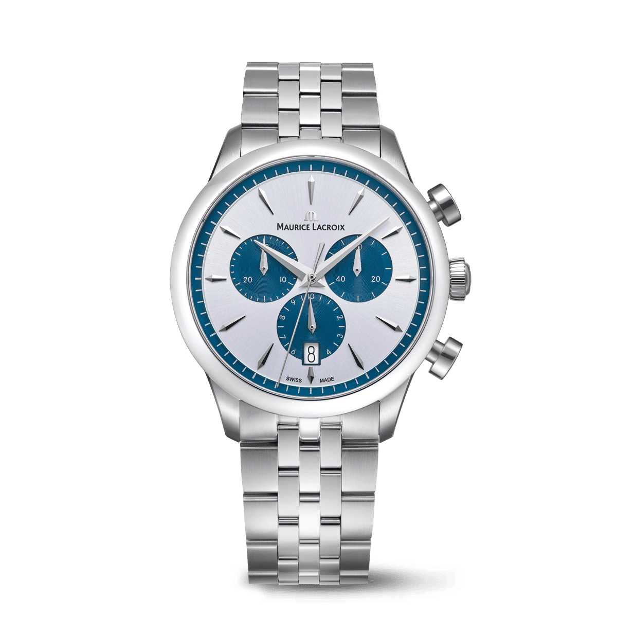 Maurice Lacroix 1975 Quartz Chronograph 40mm Silver Dial Men's Watch 751038-SS002-131-1