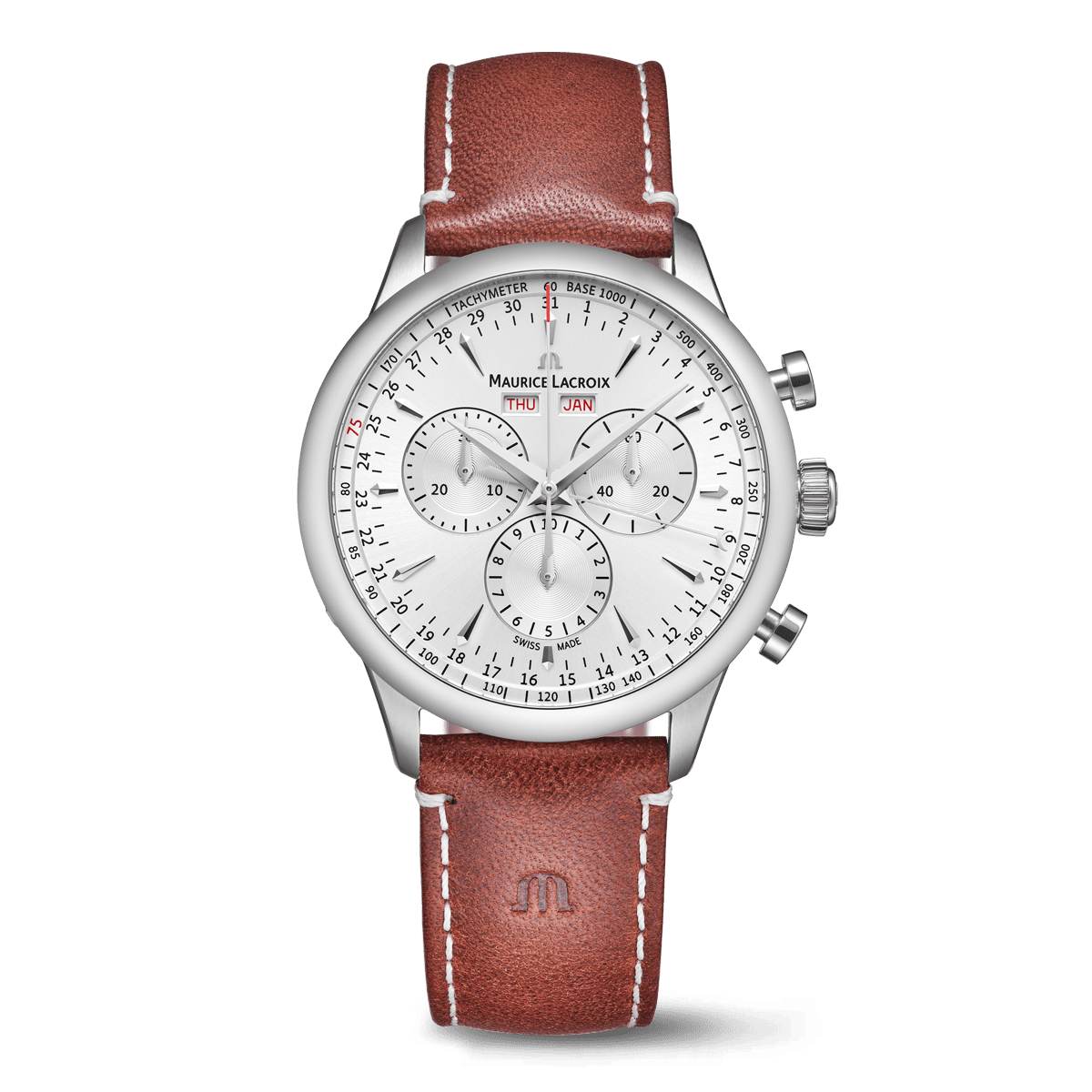 Maurice Lacroix 1975 Quartz Chronograph Day Date Limited Edition 40mm Silver Dial Men's Watch 751138-SS001-130-3