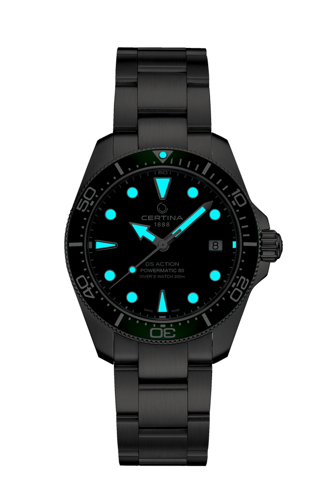 Certina DS Action Diver 38mm Powermatic 80 Green Dial Men's Watch C0488071109100
