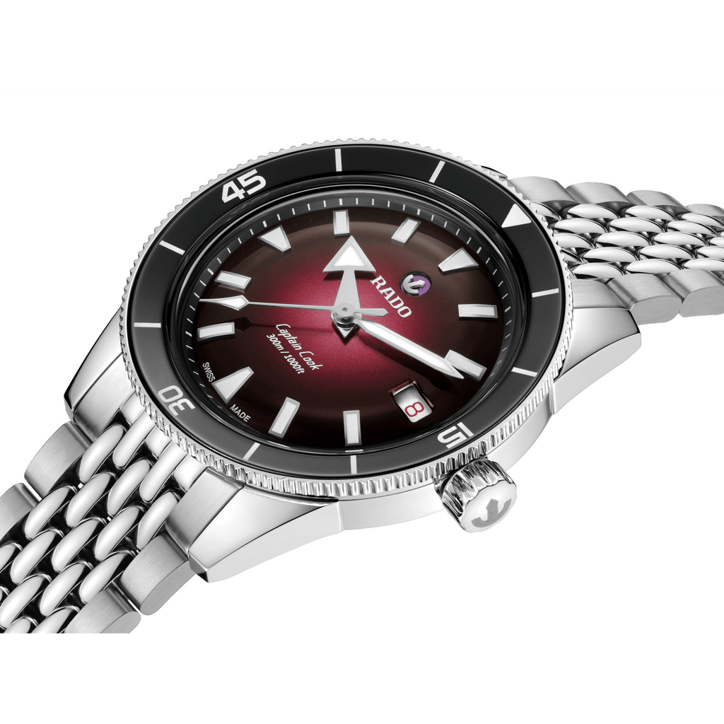 RADO Captain Cook Automatic 39mm Burgundy Dial Men's Watch R32223408