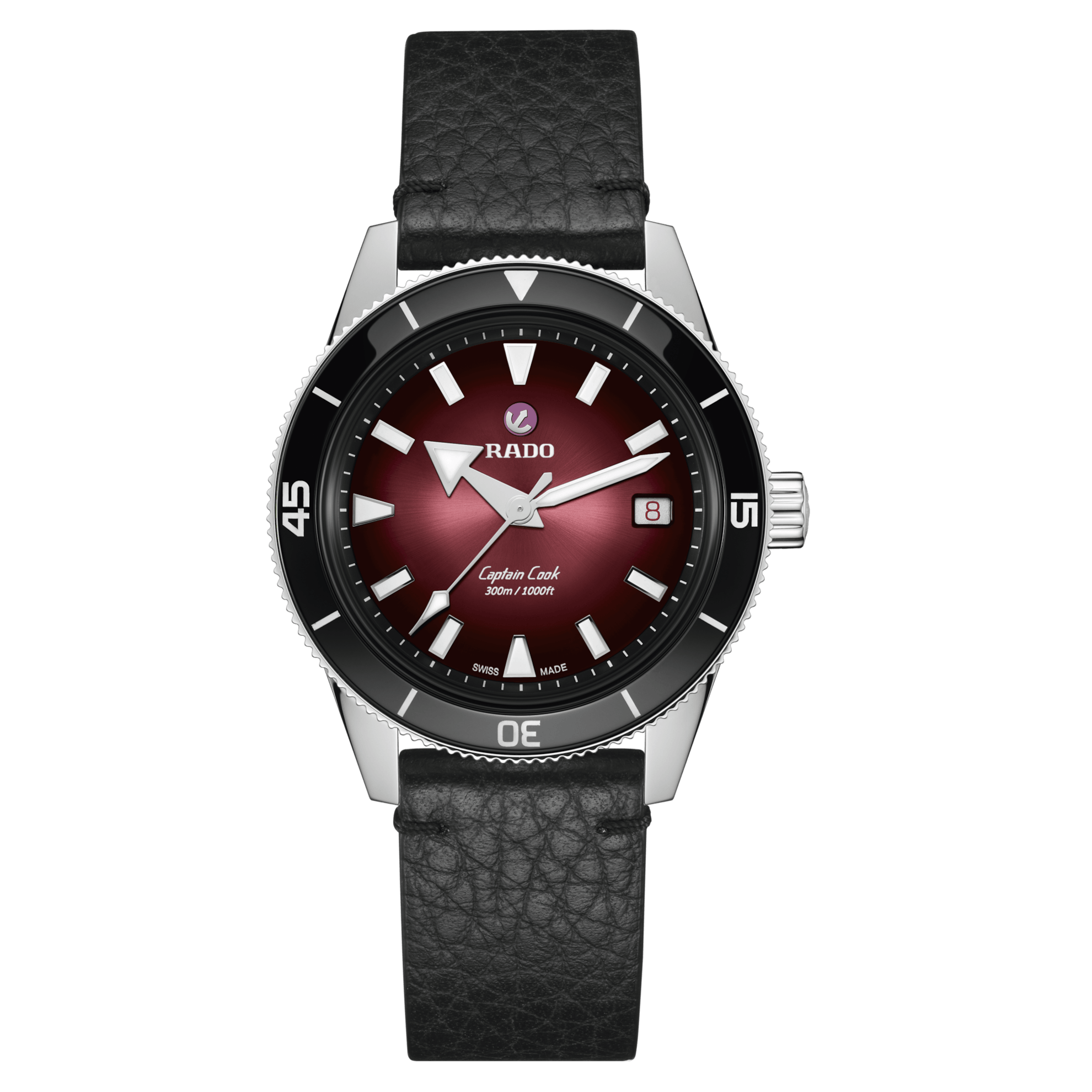 RADO Captain Cook Automatic 39mm Burgundy Dial Men's Watch R32223408