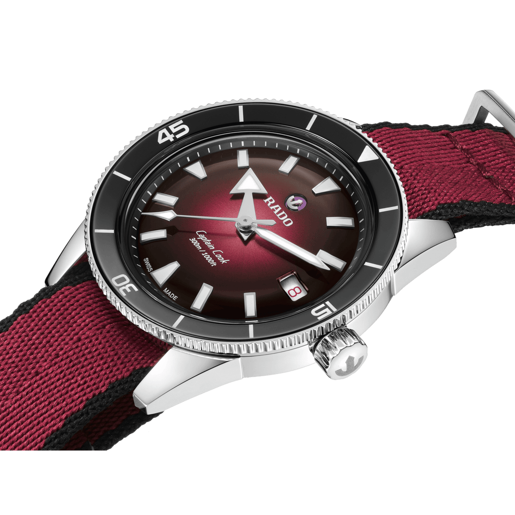 RADO Captain Cook Automatic 39mm Burgundy Dial Men's Watch R32223408