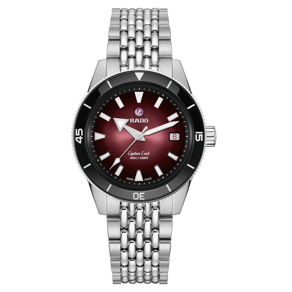 RADO Captain Cook Automatic 39mm Burgundy Dial Men's Watch R32223408