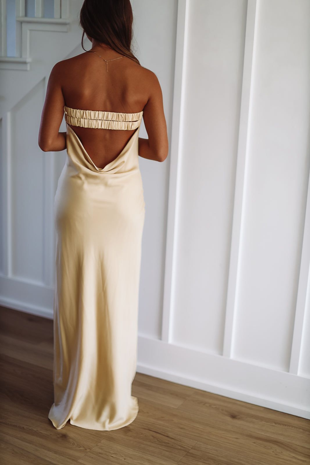 A Diamond is a Long Term Commitment Satin Maxi Dress - Yellow