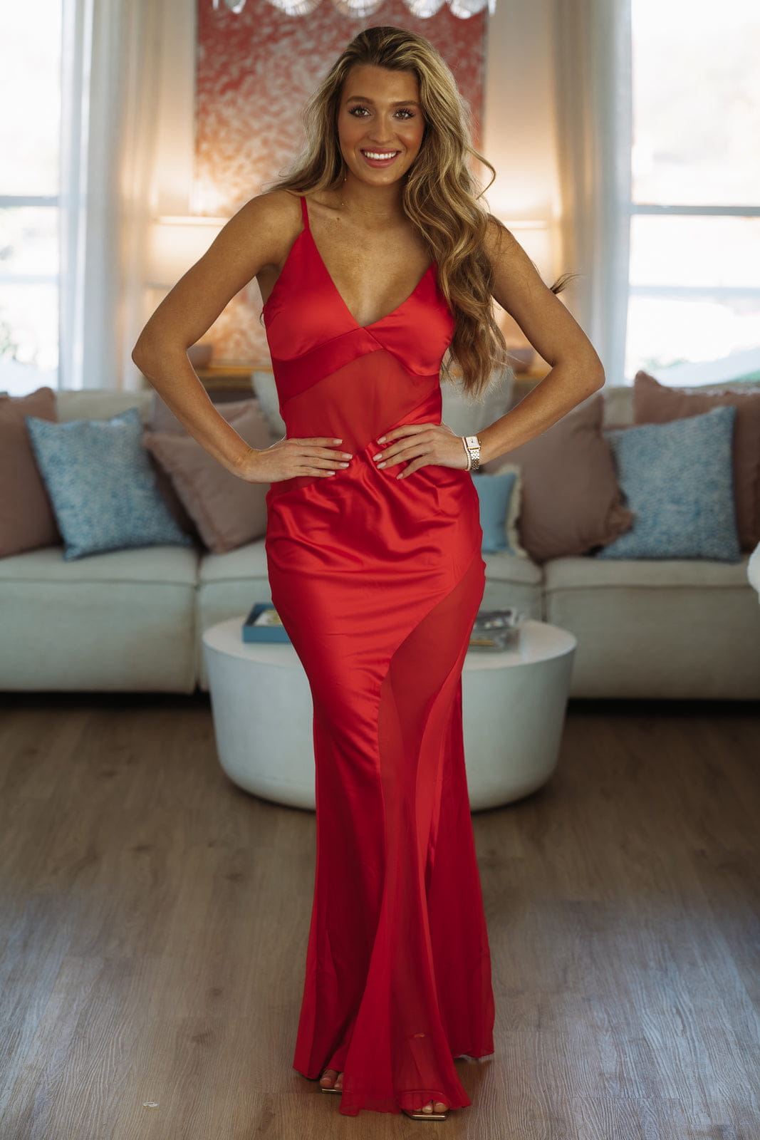 Amour Evening Maxi Dress - Red