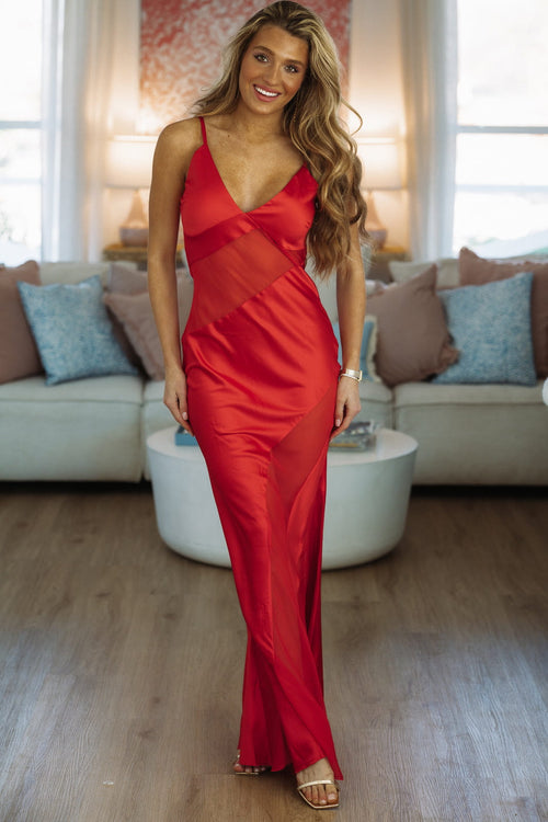 Amour Evening Maxi Dress - Red