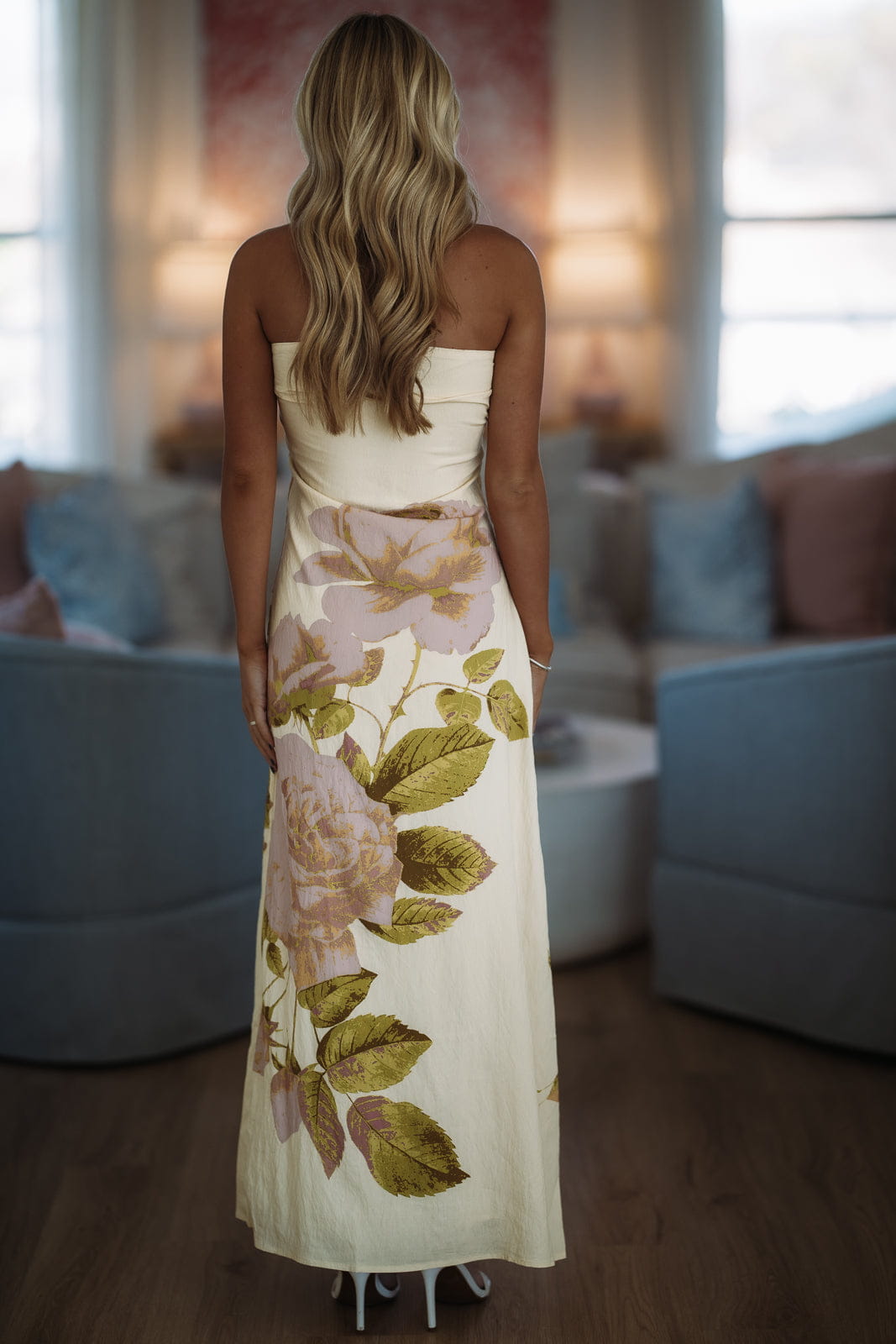 Blow Kisses Maxi Dress - Butter Yellow, Lavender and Green
