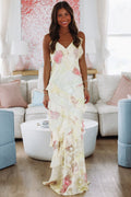 Delightful Floral Maxi Dress - Yellow