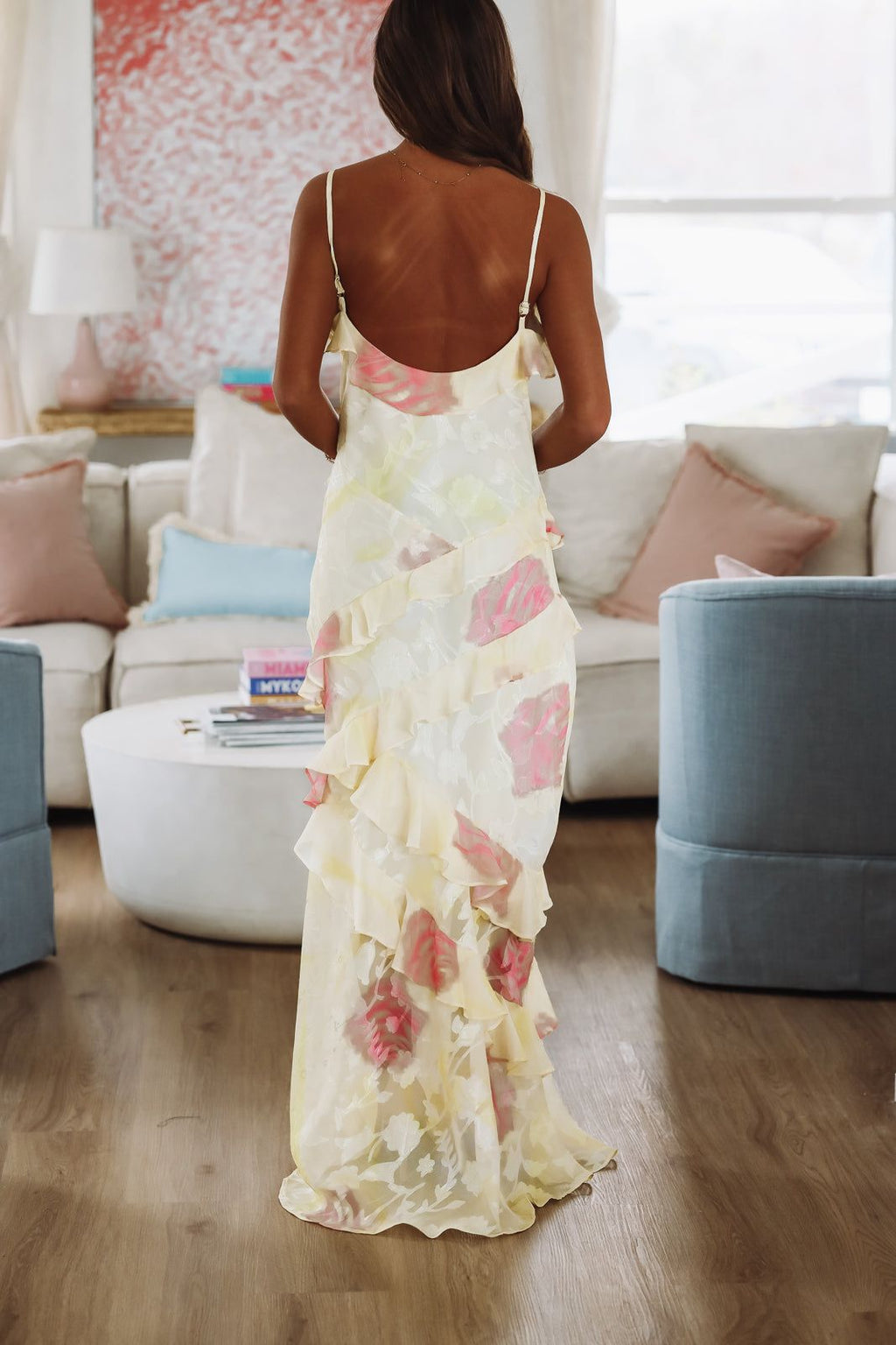 Delightful Floral Maxi Dress - Yellow