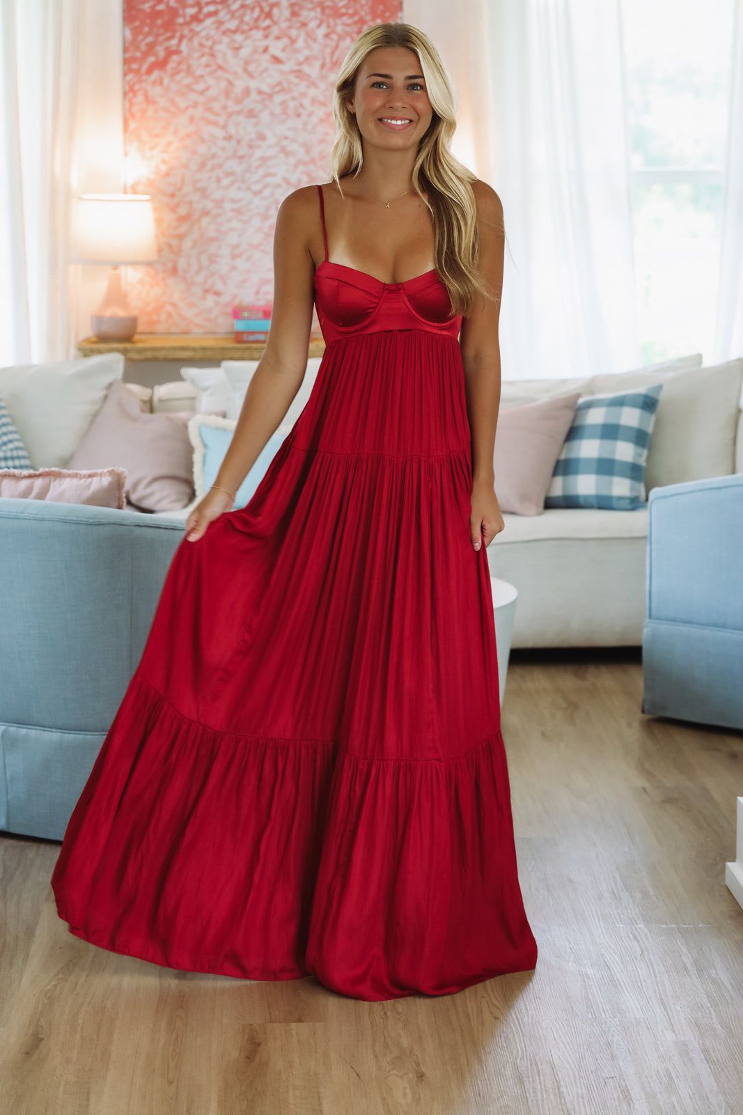 Caviar Dreams Maxi Dress - Crimson Red