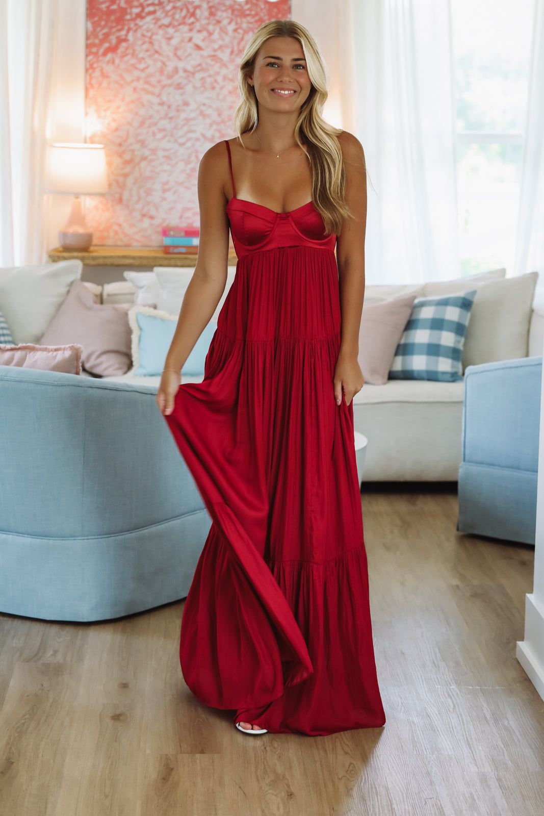 Caviar Dreams Maxi Dress - Crimson Red