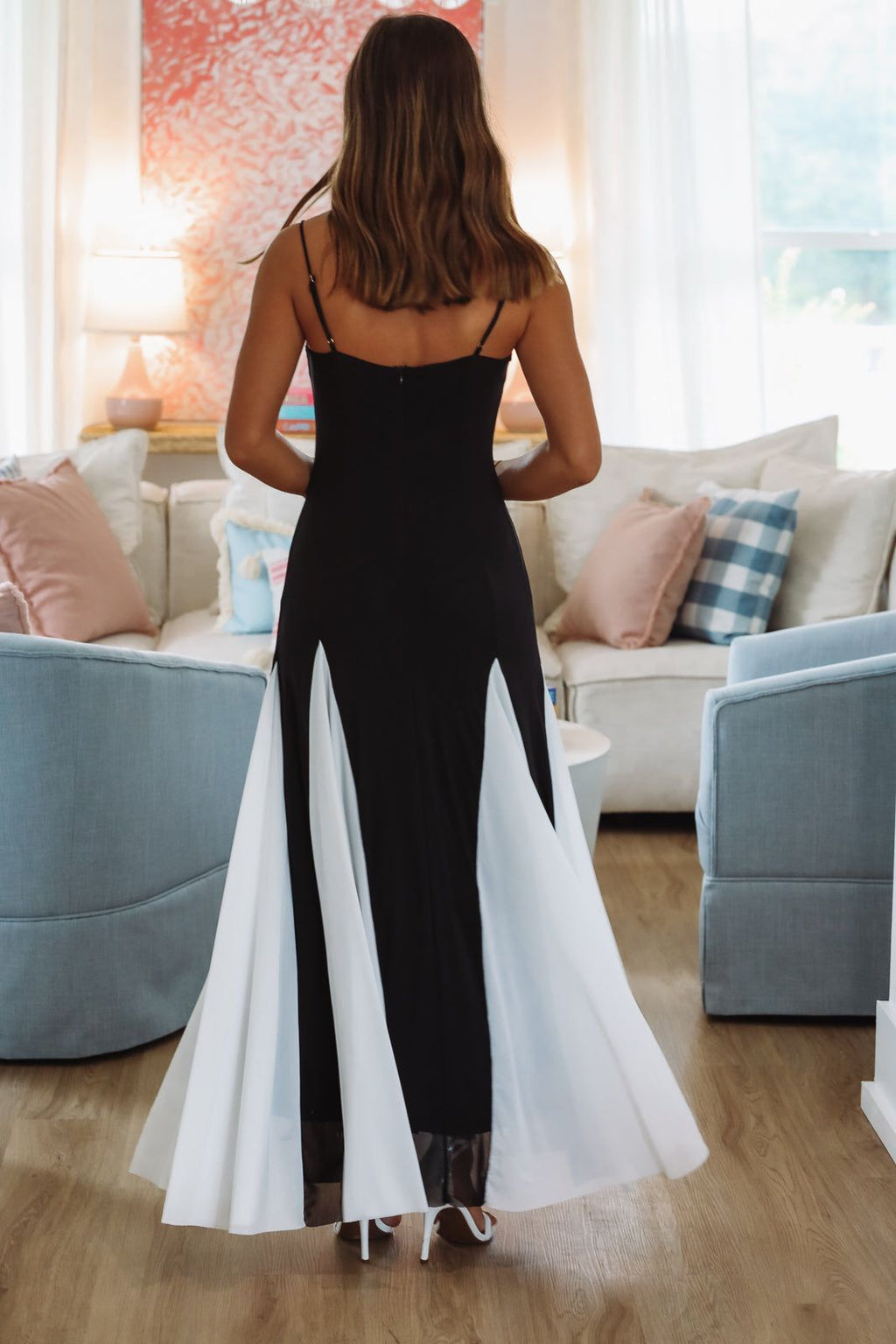 Black Tie Affair Maxi Dress - Black and White